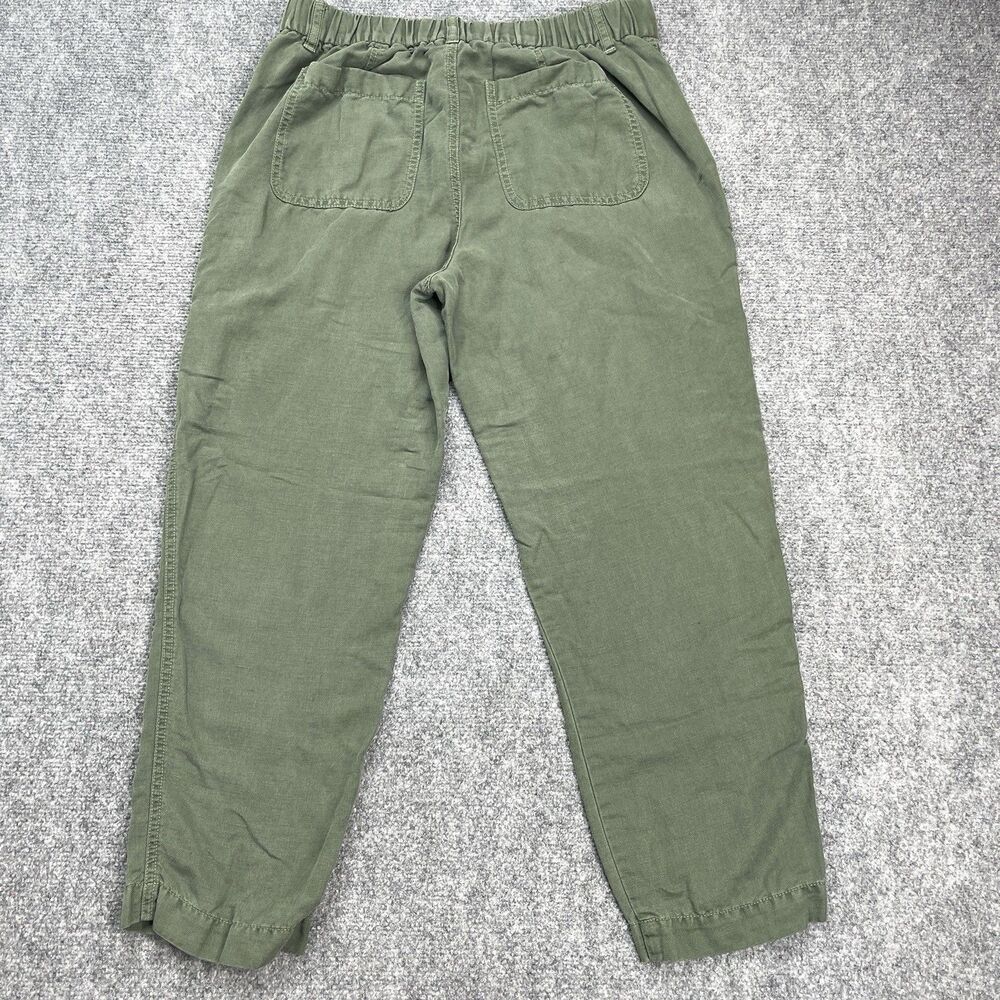 J Crew Pants Womens Size 8 Cropped Lyocell Linen Blend Stretch Waist Green - Picture 3 of 10